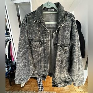 Distressed jean jacket